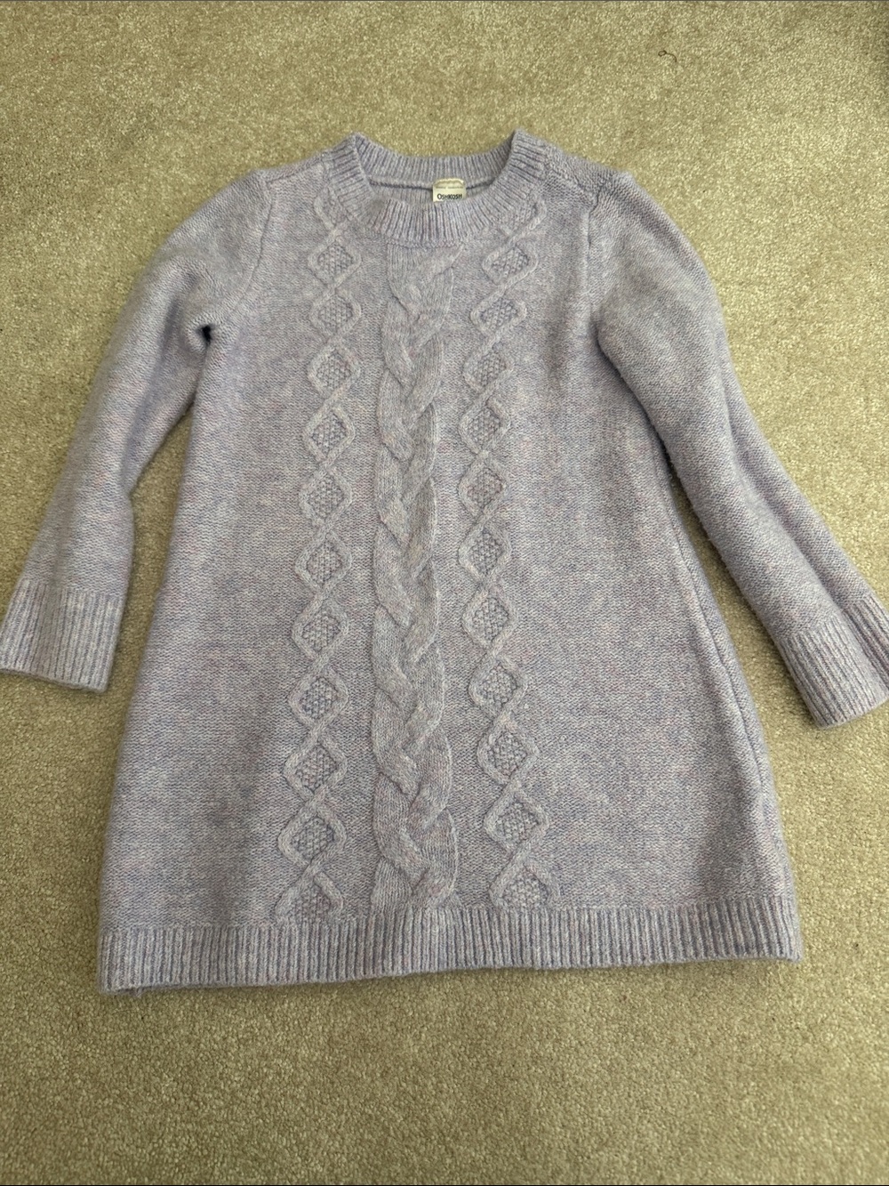 OshKosh B'gosh Toddler Cable Knit Sweater Dress - Light Purple Heather